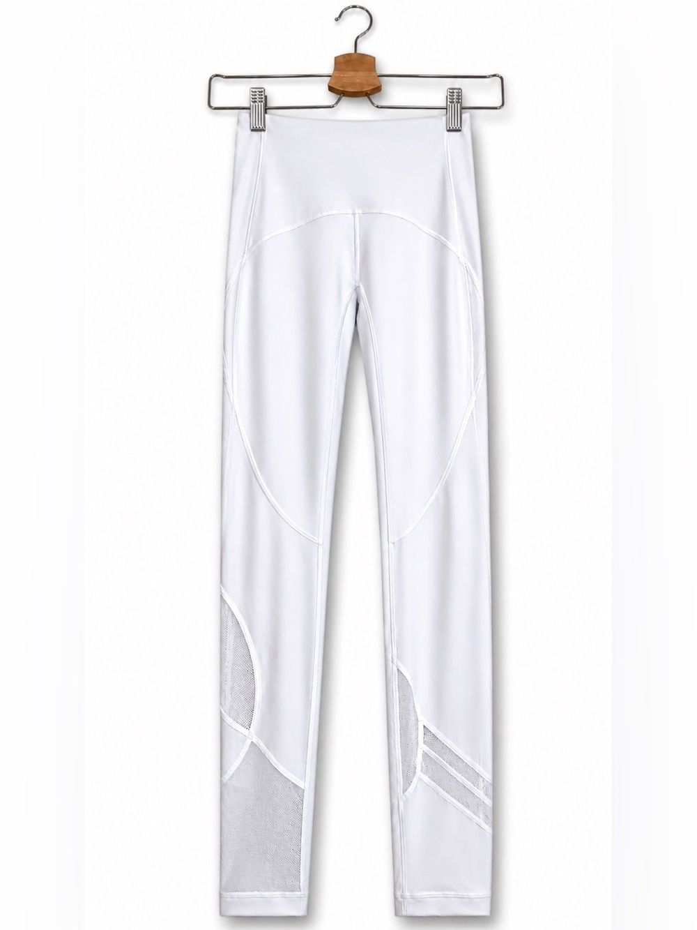 Lululemon White Wunder Under Train Mesh Panel Athletic Yoga Training Leggings 2